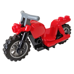 Motorcycle Chopper with Black Frame, Flat Silver Wheels, and Dark Bluish Gray Handlebars Motorcycle Chopper with Black Frame, Flat Silver Wheels, and Dark Bluish Gray Handlebars