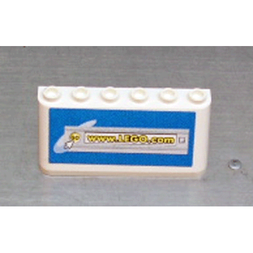 Деталь LEGO 4176pb08 Windscreen 2 x 6 x 2 with Yellow 'www.LEGO.com' in Address Bar on Blue Background Pattern (Sticker) - Sets 3420-1 / 3420-2 / 3420-4 / 3421 / 3425-1