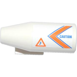 Engine, Smooth Large, 2 x 2 Thin Top Plate with Orange and Blue V-Shaped Stripes, 'CAUTION' and Danger Sign Pattern Model Right (Sticker) - Set 60013 Engine, Smooth Large, 2 x 2 Thin Top Plate with Orange and Blue V-Shaped Stripes, 'CAUTION' and Danger Sign Pattern Model Right (Sticker) - Set 60013