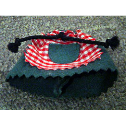 Belville, Clothes Skirt Long, Pinked Edges and Check Pattern Apron with Pocket