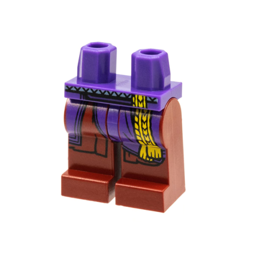 Деталь LEGO 970c59pb10 Hips and Dark Red Legs with Yellow Tassel, Dark Purple Robe Ends Pattern