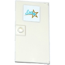 Door 1 x 4 x 6 with Stud Handle with 'Livi' and Gold and Medium Azure Star Pattern (Sticker) - Set 41104 Door 1 x 4 x 6 with Stud Handle with 'Livi' and Gold and Medium Azure Star Pattern (Sticker) - Set 41104