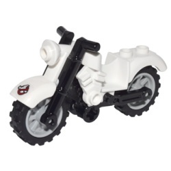 Motorcycle Vintage with Black Chassis and Light Bluish Gray Wheels with Ghostbusters Logo Pattern (Sticker) - Set 75828 Motorcycle Vintage with Black Chassis and Light Bluish Gray Wheels with Ghostbusters Logo Pattern (Sticker) - Set 75828