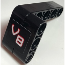Stickered Assembly 5 x 2 x 3 with Red and White 'V8' Pattern Model Right Side (Sticker) - Set 8682 - 1 Technic, Liftarm Thick 1 x 3, 1 Technic, Liftarm, Modified Bent Thick L-Shape 3 x 5, 1 Technic, Pin with Short Friction Ridges Stickered Assembly 5 x 2 x 3 with Red and White 'V8' Pattern Model Right Side (Sticker) - Set 8682 - 1 Technic, Liftarm Thick 1 x 3, 1 Technic, Liftarm, Modified Bent Thick L-Shape 3 x 5, 1 Technic, Pin with Short Friction Ridges