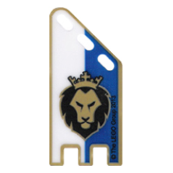 Plastic Part for Set 70404 - Flag with Squared Ends with Black and Gold Lion with Crown on Blue and White Halves Pattern
