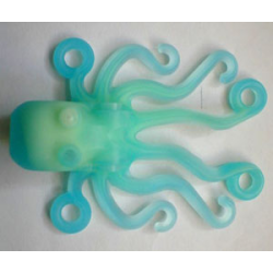 Octopus with Marbled Glow In Dark Opaque Pattern