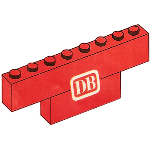 Деталь LEGO BA042pb01 Stickered Assembly 8 x 1 x 2 with 'DB' Pattern (Sticker) - Set 7740-1 - 1 Brick 1 x 8, 1 Brick 1 x 4