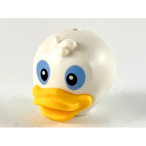 Деталь LEGO 41594pb01 Minifigure, Head, Modified Duck with Forehead Tuft, Bright Light Orange Bill and Black and Medium Blue Eyes Pattern (Donald's Nephews)