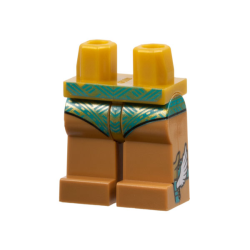 Hips and Medium Nougat Legs with Gold Leotard, Dark Turquoise Stitching, White Wings on Sides Pattern Hips and Medium Nougat Legs with Gold Leotard, Dark Turquoise Stitching, White Wings on Sides Pattern