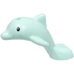 Dolphin, Friends Style, Baby Jumping with Black Eyes Pattern