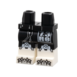 Hips and Legs with Molded White Lower Legs / Boots and Printed White '7.3R0' and Knee Pads, Silver Circuitry and Black Outline Armor Boot Tips Pattern Hips and Legs with Molded White Lower Legs / Boots and Printed White '7.3R0' and Knee Pads, Silver Circuitry and Black Outline Armor Boot Tips Pattern