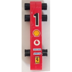 Stickered Assembly 6 x 1 x 1 with Black Number 1, Shell, Vodafone, Olympus, Fiat and Ferrari Logos Pattern (Sticker) - Set 8386 - 2 Technic, Liftarm Thin 1 x 6, 3 Technic, Pin with Short Friction Ridges Stickered Assembly 6 x 1 x 1 with Black Number 1, Shell, Vodafone, Olympus, Fiat and Ferrari Logos Pattern (Sticker) - Set 8386 - 2 Technic, Liftarm Thin 1 x 6, 3 Technic, Pin with Short Friction Ridges