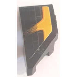 Wedge 2 x 1 x 2/3 Left with Yellow Stripe and Grille Pattern (Sticker) - Set 75893