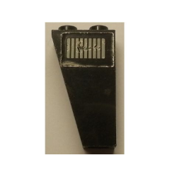 Slope, Inverted 75 2 x 1 x 3 with Black Stripes on Light Gray Background Pattern Model Right Side (Sticker) - Set 5542