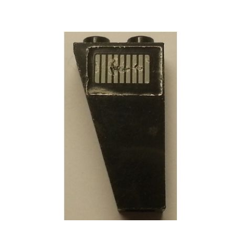 Деталь LEGO 2449pb001R Slope, Inverted 75 2 x 1 x 3 with Black Stripes on Light Gray Background Pattern Model Right Side (Sticker) - Set 5542