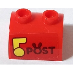 Slope, Curved 2 x 2 Double with 2 Hollow Studs with 'POST' and Bright Light Yellow Mailbox Flag Pattern (Sticker) - Set 40449 Slope, Curved 2 x 2 Double with 2 Hollow Studs with 'POST' and Bright Light Yellow Mailbox Flag Pattern (Sticker) - Set 40449