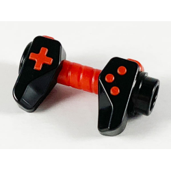 Minifigure, Utensil Game Controller, Holes on Sides for Bar with Molded Red Buttons and Center Handle Pattern