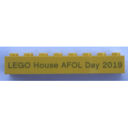 Brick 1 x 8 with 'LEGO House AFOL Day 2019' Pattern