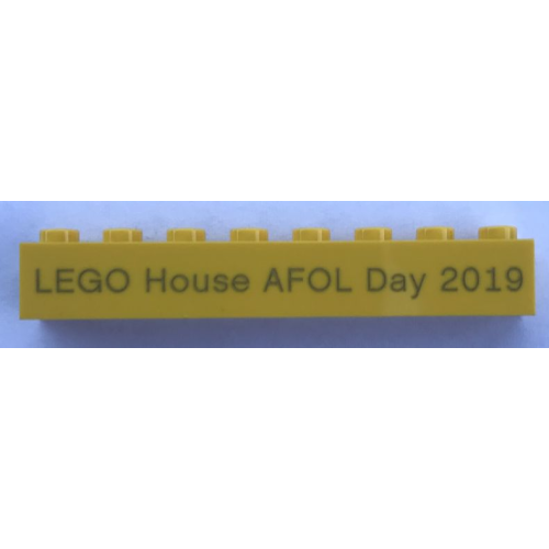 Деталь LEGO 3008pb166 Brick 1 x 8 with 'LEGO House AFOL Day 2019' Pattern