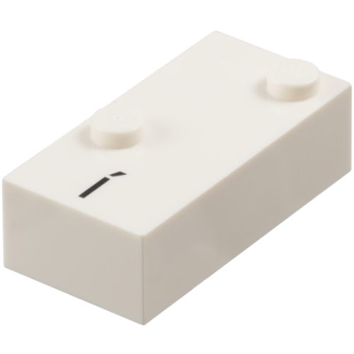 Деталь LEGO 60237pb03 Brick, Braille 2 x 4 with 2 Studs with Black Capital Letter I with Acute (Í) Pattern (dots-34 ⠌) (Spanish)