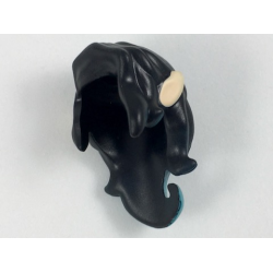 Mini Doll, Hair Long and Wavy with Side Bangs and Dark Turquoise Highlight at Ends and Light Nougat Elves Ears Pattern