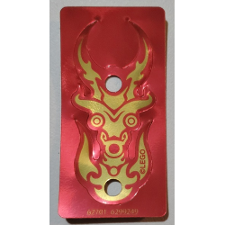 Plastic Flag with Red and Gold Flames Pattern