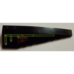 Wedge 10 x 3 Right with Light Bars and Alien Characters Pattern (Sticker) - Sets 7691 / 7692