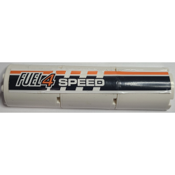 Stickered Assembly 4 x 2 x 12 with 'Fuel 4 Speed' Pattern Model Right Side (Sticker) - Set 8147 - 3 Cylinder Half 2 x 4 x 4