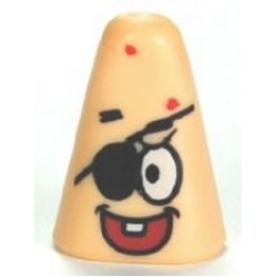 Minifigure, Head, Modified Patrick with Eye Patch Pattern
