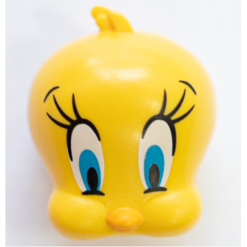 Деталь LEGO 69974pb01 Minifigure, Head, Modified Looney Tunes Tweety with Black Eyelashes and Dark Azure Eyes Pattern