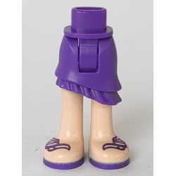 Mini Doll Hips and Asymmetric Layered Skirt, Dark Purple Ruffle, Light Nougat Legs and Dark Purple Feather Sandals Pattern - Thick Hinge Mini Doll Hips and Asymmetric Layered Skirt, Dark Purple Ruffle, Light Nougat Legs and Dark Purple Feather Sandals Pattern - Thick Hinge