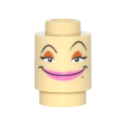 Brick, Round 1 x 1 with Black Eyebrows, Eyes with Eyelashes, Dark Orange Eye Shadow, Dark Pink Lips, Beauty Mark, Wide Grin Pattern (Fifi (Babette) Face) Brick, Round 1 x 1 with Black Eyebrows, Eyes with Eyelashes, Dark Orange Eye Shadow, Dark Pink Lips, Beauty Mark, Wide Grin Pattern (Fifi (Babette) Face)