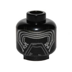 Minifigure, Head Alien Mask with Silver Lines Pattern (SW Kylo Ren)