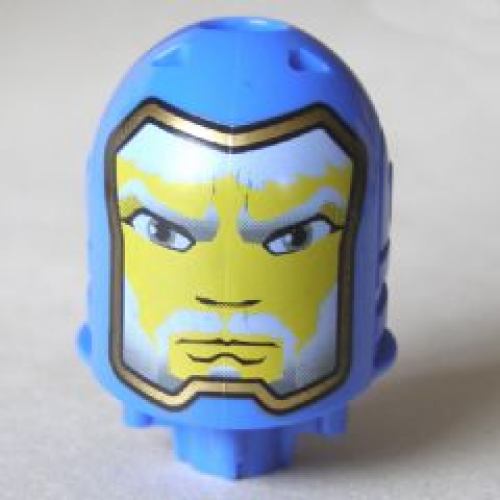 Деталь LEGO bb0153pb06b Large Figure Head with King Mathias Pattern - Gold Line Around Face