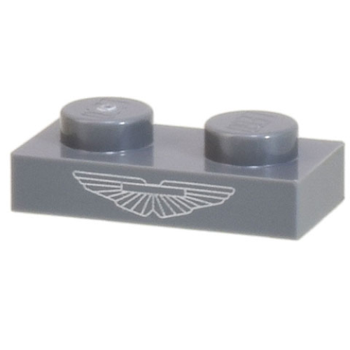 Деталь LEGO 3023pb03 Plate 1 x 2 with Silver Aston Martin Logo Pattern