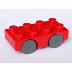 Duplo Car Base 2 x 4 with Dark Bluish Gray Wheels Duplo Car Base 2 x 4 with Dark Bluish Gray Wheels