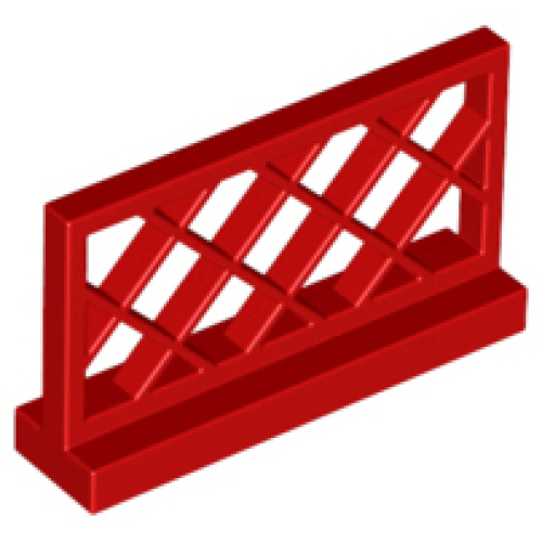 Деталь LEGO 3185 Fence 1 x 4 x 2 Lattice - Red