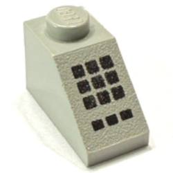 Slope 45 2 x 1 with Keypad with Black Buttons Pattern - Light Gray Slope 45 2 x 1 with Keypad with Black Buttons Pattern - Light Gray