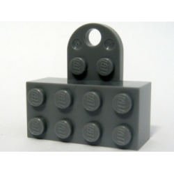 Magnet Brick, Modified 2 x 4 Sealed Base with Extension Plate with 2 Studs and Hole - Dark Bluish Gray Magnet Brick, Modified 2 x 4 Sealed Base with Extension Plate with 2 Studs and Hole - Dark Bluish Gray