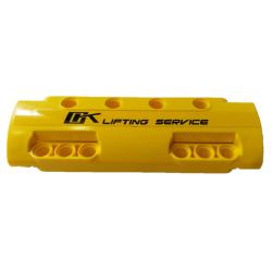 Technic, Panel Curved 11 x 3 with 10 Pin Holes through Panel Surface with Black 'OK LIFTING SERVICE' Pattern (Sticker) - Set 42108 Technic, Panel Curved 11 x 3 with 10 Pin Holes through Panel Surface with Black 'OK LIFTING SERVICE' Pattern (Sticker) - Set 42108