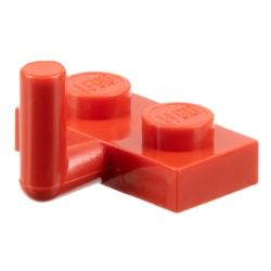 Plate, Modified 1 x 2 with Bar Arm Up (Horizontal Arm 6mm) - Red