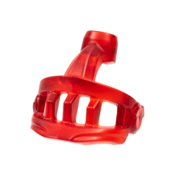 Minifigure, Visor Pointed with Face Grille - Trans-Red