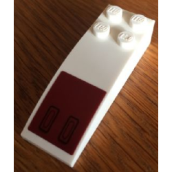 Slope, Curved 6 x 2 with Two Vents on Dark Red Background Pattern (Sticker) - Set 7679