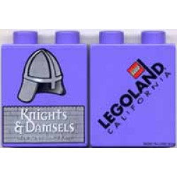 Duplo, Brick 1 x 2 x 2 with Knights and Damsels 2005 Pattern Duplo, Brick 1 x 2 x 2 with Knights and Damsels 2005 Pattern