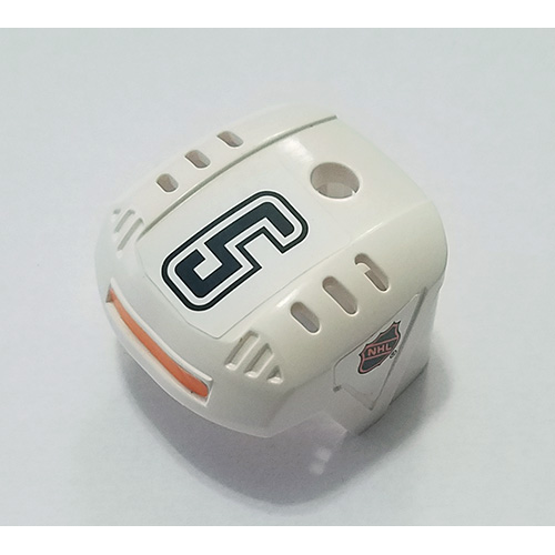 Деталь LEGO 44790pb08 Sports Hockey Helmet with NHL Logo Both Sides, Black Number 5 and Orange Stripe Pattern (Stickers) - Set 3544