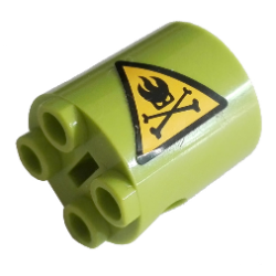 Brick, Round 2 x 2 x 2 Robot Body with Agents Dr. Inferno Logo and Crossed Bones Pattern Model Left Side (Sticker) - Set 8969