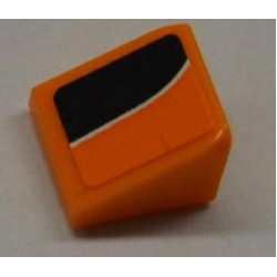 Slope 30 1 x 1 x 2/3 with White Line on Orange and Black Pattern Model Left (Sticker) - Set 8125