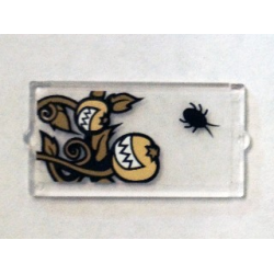 Glass for Window 1 x 2 x 3 with Black Insect and Smiling Pumpkins Pattern (Sticker) - Set 75904