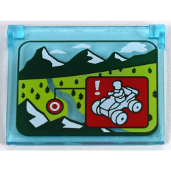 Glass for Window 1 x 4 x 3 - Opening with Mountains, Trees and ATV Target Pattern