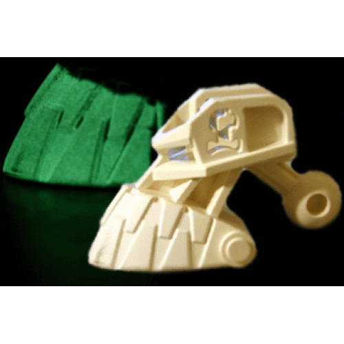 Деталь LEGO 53565pb01 Bionicle Head Connector Block (Piraka) with Glow In Dark Teeth Pattern